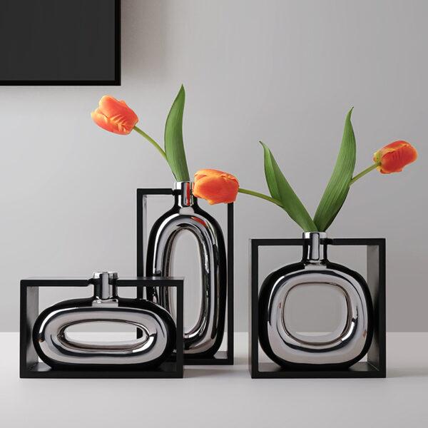 Vases Noir/Argenté