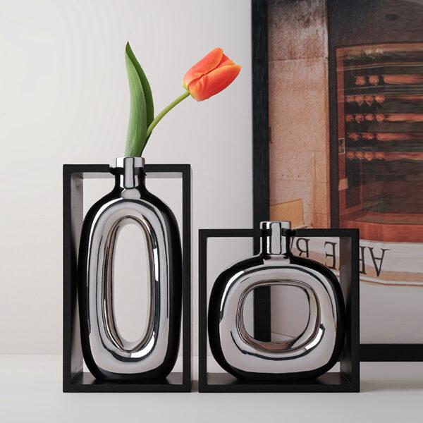 Vases Noir/Argenté – Image 3