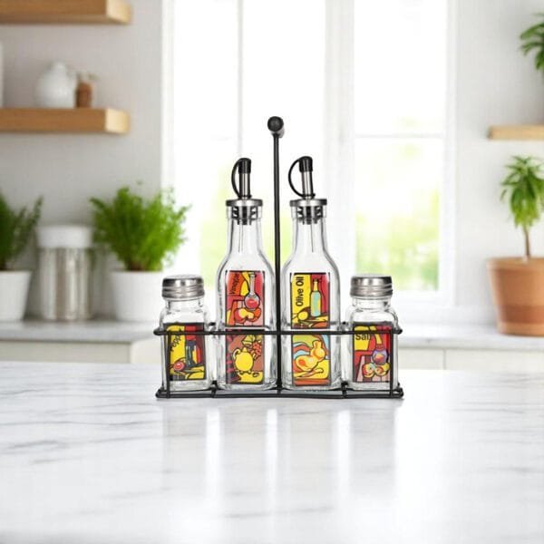 Lot De Service À Condiments + Support