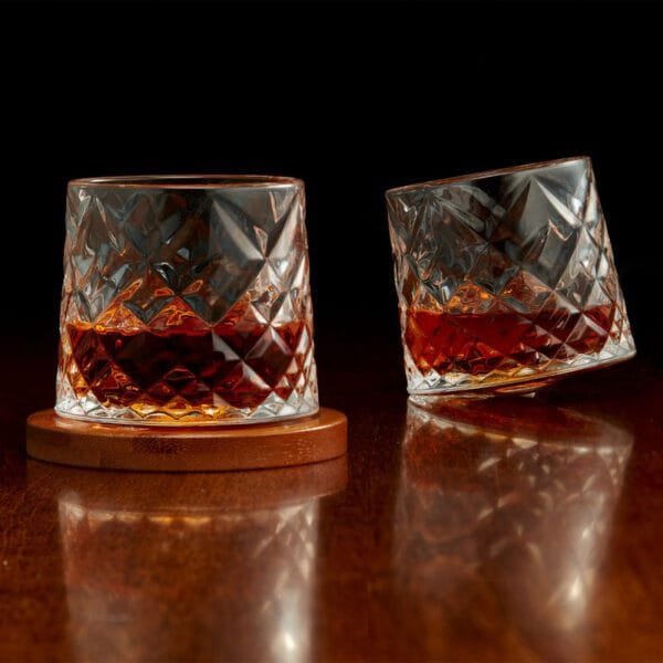 Verre À Whiskey Rotatif + Sous-Verre