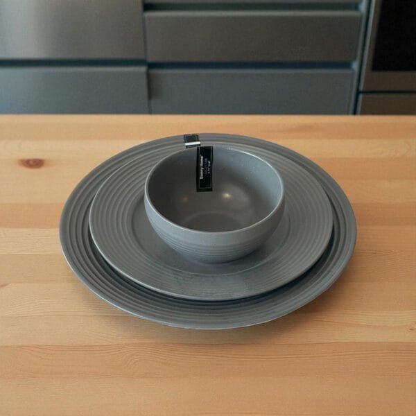Assiettes Motif Moucheté Gris (Ensemble De 3)
