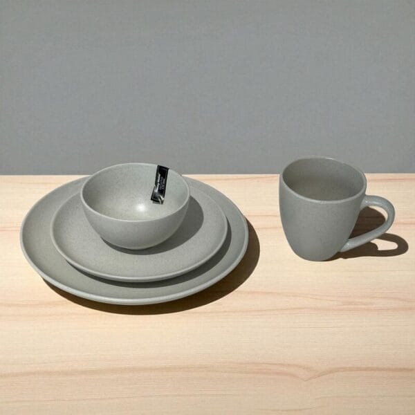 Assiettes Motif Moucheté Gris Clair (Ensemble De 4)